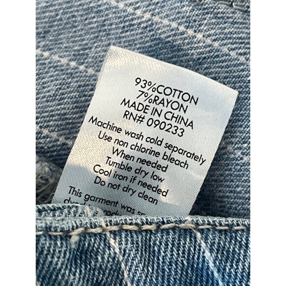 PacSun Blue Pinstripe Denim Mini Skirt Womens 26 Y2K Casual Utility Style - Picture 12 of 12